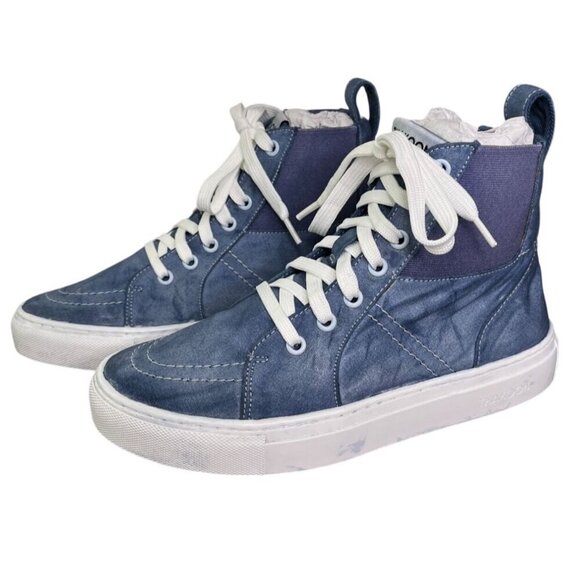 Thakoon Blue Custom Hand-Dyed High-Top Sneakers Tennis Shoes SZ 37 New In Box - Picture 3 of 12